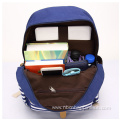 school bag navel blue vintage cotton canvas backpack